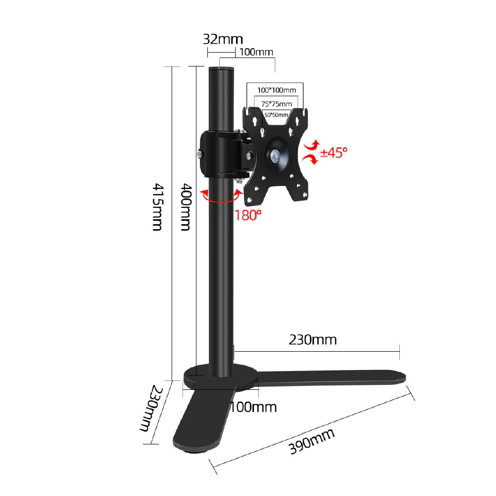 Ermeco DZ15 Bureau Standaard voor Monitoren en TV’s tot 32 inch