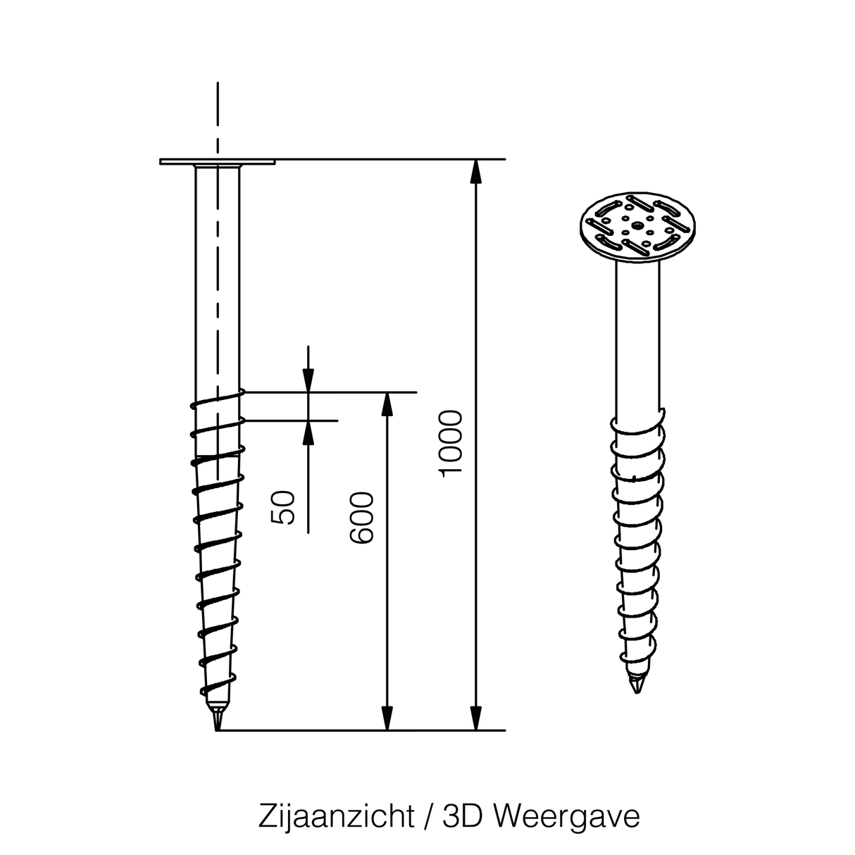 6 stuks Schroeffunderingen voor outdoor informatiezuilen + T - indraaisleutel - Digitale Infozuil