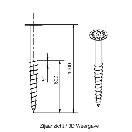 6 stuks Schroeffunderingen voor outdoor informatiezuilen + T - indraaisleutel - Digitale Infozuil