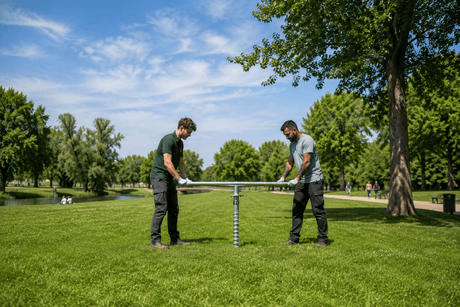 6 stuks Schroeffunderingen voor outdoor informatiezuilen + T - indraaisleutel - Digitale Infozuil