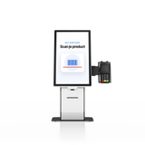 ZB215F 21,5″ self-service bestelzuil met vloerstandaard printer en barcodescanner - Digitale Infozuil